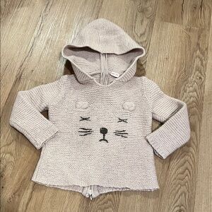 Zara Kids Knit Hoodie - Light cream